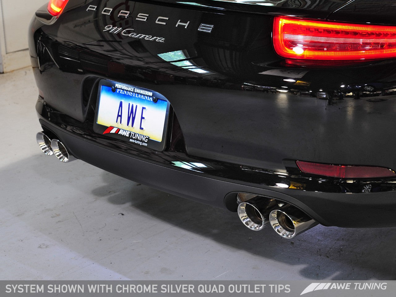 AWE Performance Exhaust for 991 Carrera - Chrome Silver Tips