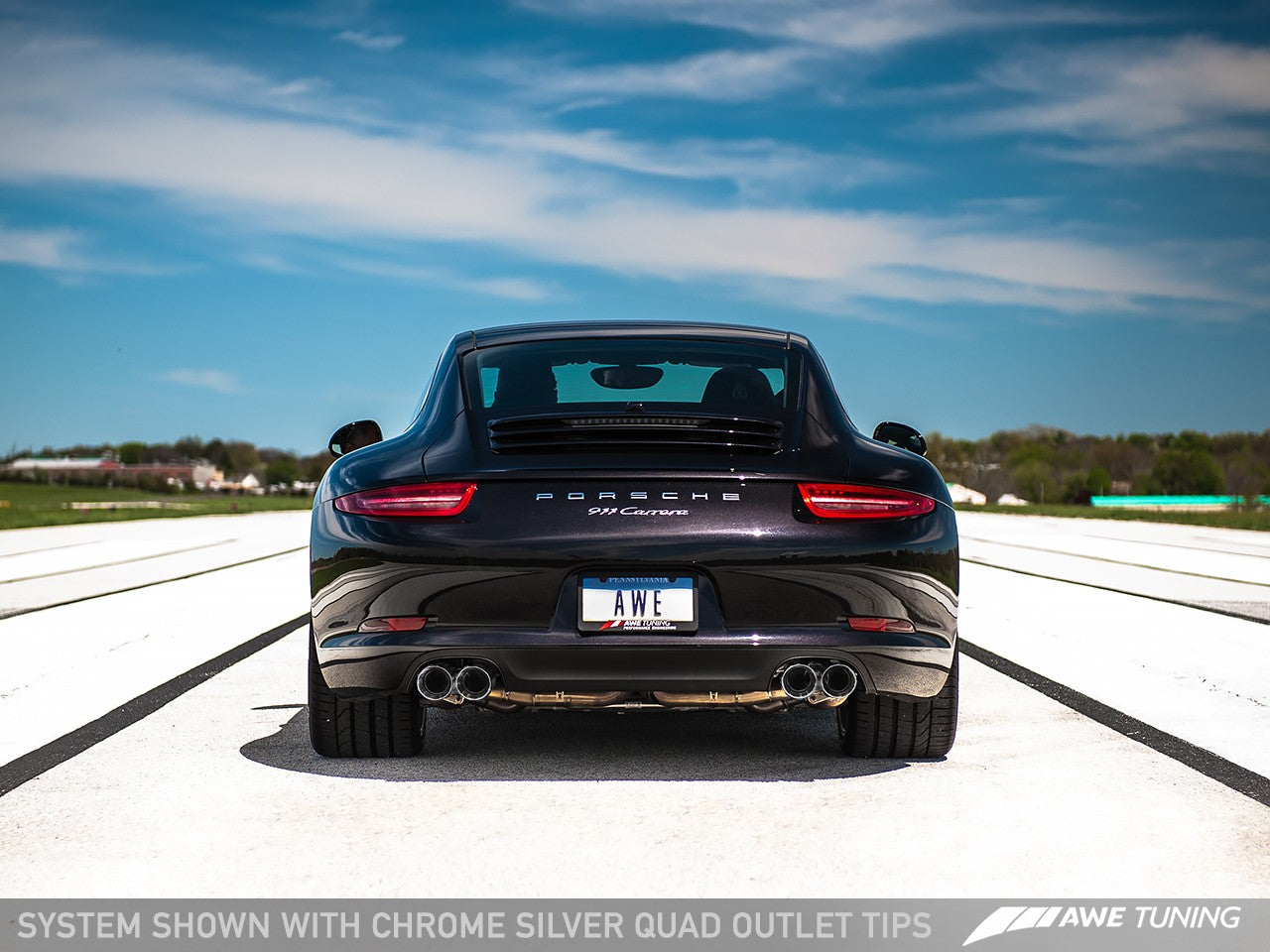 AWE Performance Exhaust for 991 Carrera - Chrome Silver Tips - 0