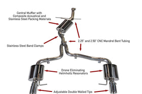 AWE Touring Edition Exhaust for B8 A5 2.0T - Dual Outlet, Polished Silver Tips
