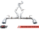 AWE Track Edition Exhaust for A90 Supra - 5" Chrome Silver Tips-1