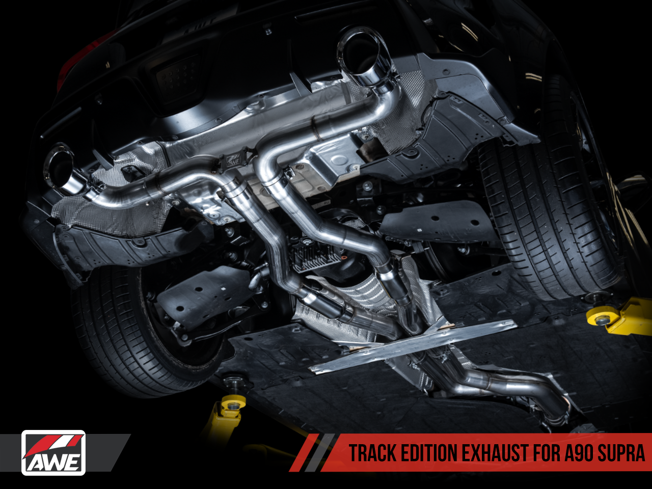 AWE Track Edition Exhaust for A90 Supra - 5" Diamond Black Tips - 0