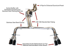 AWE Track Edition Exhaust for Audi B8 S4 3.0T - Diamond Black Tips (90mm)