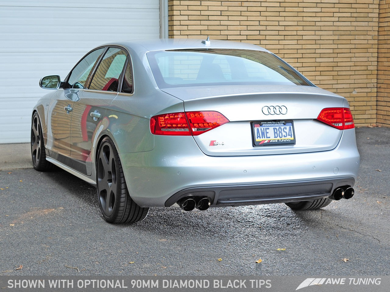 AWE Touring Edition Exhaust for Audi B8 S4 3.0T - Diamond Black Tips (90mm)
