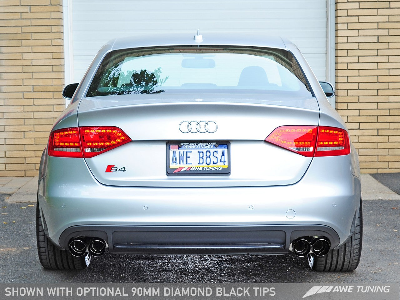 AWE Touring Edition Exhaust for Audi B8 S4 3.0T - Diamond Black Tips (90mm)