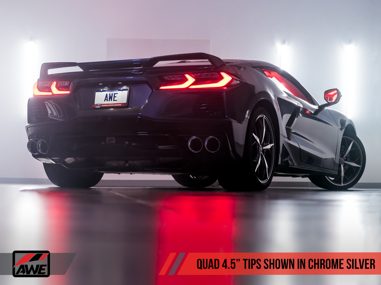 AWE Track Edition Exhaust for C8 Corvette -- Chrome Silver Tips