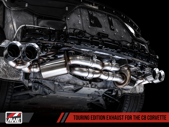 AWE Touring Edition Exhaust for C8 Corvette -- Chrome Silver Tips