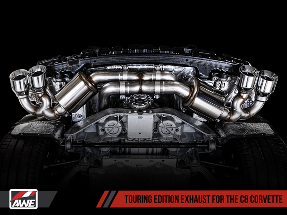 AWE Touring Edition Exhaust for C8 Corvette -- Chrome Silver Tips