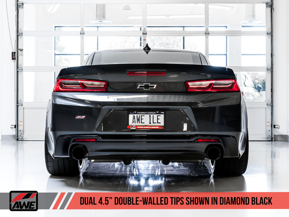 AWE Track Edition Axleback Exhaust for Gen6 Camaro SS - Diamond Black Tips (Dual Outlet)