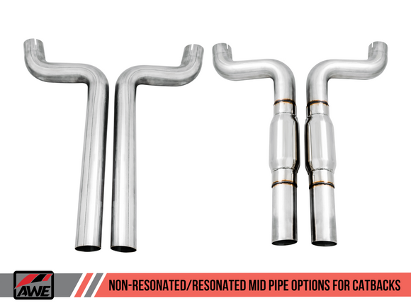 AWE Track Edition Catback Exhaust for Gen6 Camaro SS / ZL1 - Non-Resonated - Diamond Black Tips (Quad Outlet)