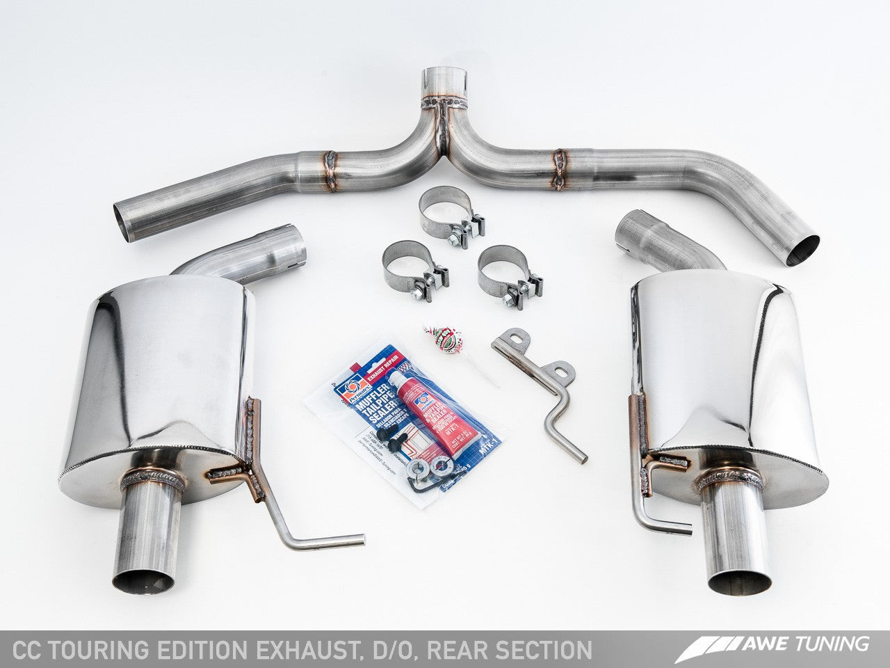 AWE Touring Edition Exhaust for VW CC 2.0T - Dual Outlet - Chrome Silver Tips - 0
