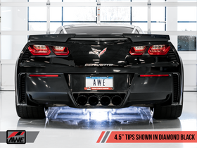 AWE Track Edition Axleback Exhaust for C7 Corvette without AFM Valves - Z06 / ZR1 / Z51 Manual 17+ / GS Manual -- Diamond Black Tips - 0