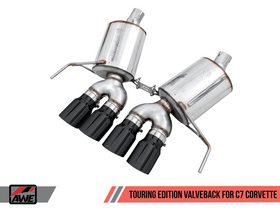 AWE Touring Edition Valveback Exhaust for C7 Corvette with AFM Valves - Stingray / Z51 Auto / GS Auto -- Diamond Black Tips