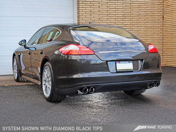 AWE Track Edition Exhaust for 970 Panamera 2/4 (2011-2013) -- With Diamond Black Tips