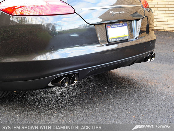 AWE Track Edition Exhaust for 970 Panamera 2/4 (2014+) -- With Diamond Black Tips