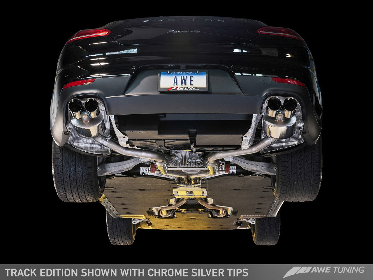 AWE Track Edition Exhaust for 970 Panamera 2/4 (2014+) -- With Chrome Silver Tips - 0