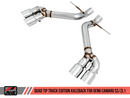 AWE Track Edition Catback Exhaust for Gen6 Camaro SS / ZL1 - Resonated - Chrome Silver Tips (Quad Outlet)-3