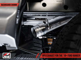 AWE 0FG Exhaust with BashGuard for Ford Ranger - Dual Diamond Black Tips - 0