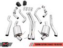 AWE Touring Edition Exhaust for Audi B9 RS 5 - Resonated for Performance Catalysts - Diamond Black RS-style Tips-1