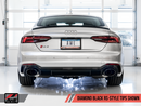 AWE Touring Edition Exhaust for Audi B9 RS 5 Sportback - Resonated for Performance Catalysts - Diamond Black RS-style Tips-3