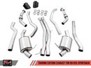 AWE Touring Edition Exhaust for Audi B9 RS 5 Sportback - Resonated for Performance Catalysts - Diamond Black RS-style Tips-6