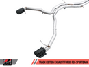 AWE Track Edition Exhaust for Audi B9 RS 5 Sportback - Resonated for Performance Catalysts - Diamond Black RS-style Tips-4