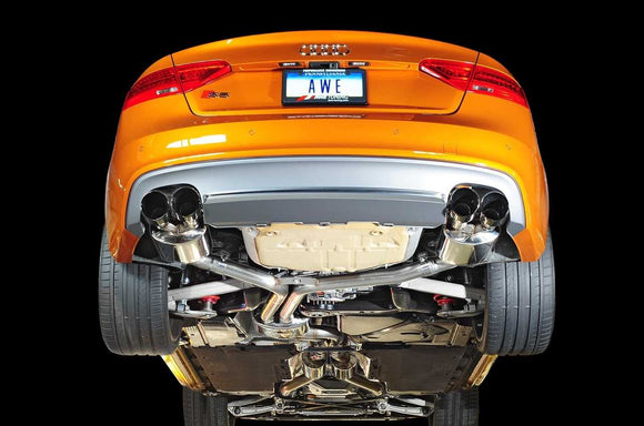 AWE Track Edition Exhaust for Audi S5 3.0T - Diamond Black Tips (90mm)
