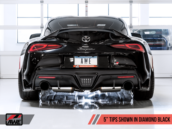 AWE Track Edition Exhaust for A90 Supra - 5" Diamond Black Tips