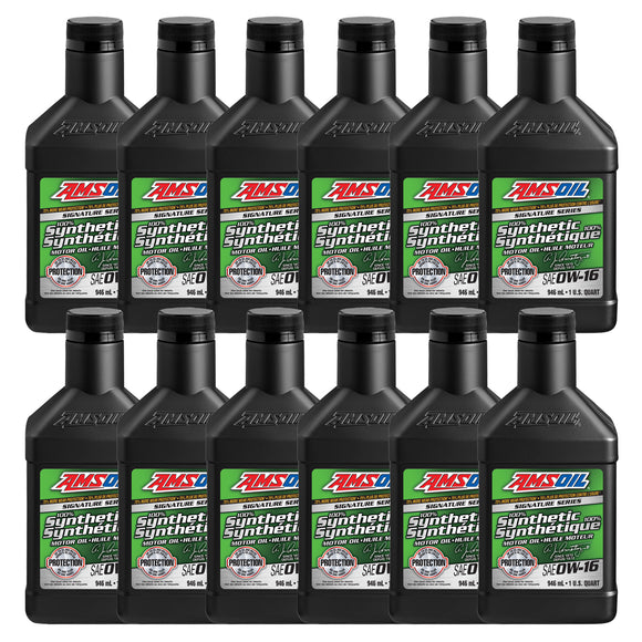 AMSOIL Signature Series 0W-16 100% Synthetic Motor Oil Case of 12