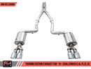 AWE Touring Edition Exhaust for 15+ Challenger 6.4 / 6.2 SC - Non-Resonated - Chrome Silver Quad Tips-1