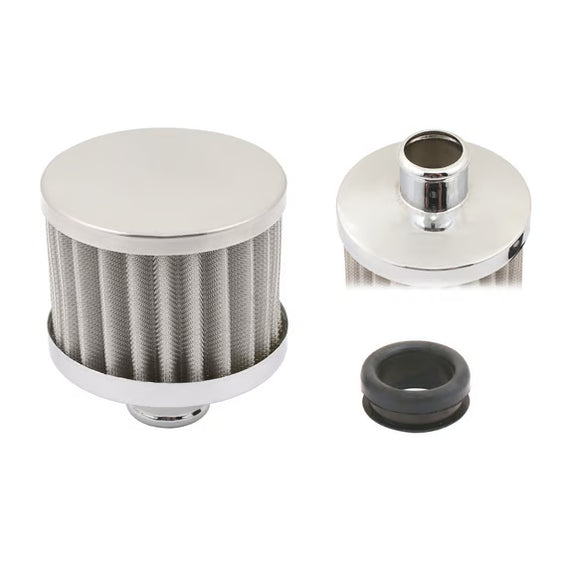 Mr. Gasket Chrome Valve Cover Breather - Push On Style Fits Valve Covers with a 1.22 Inch O.D. Hole.