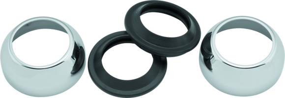 Bikers Choice 88 Up XL FXR FXD 39MM Chrome Fork Boots With Dust Shield