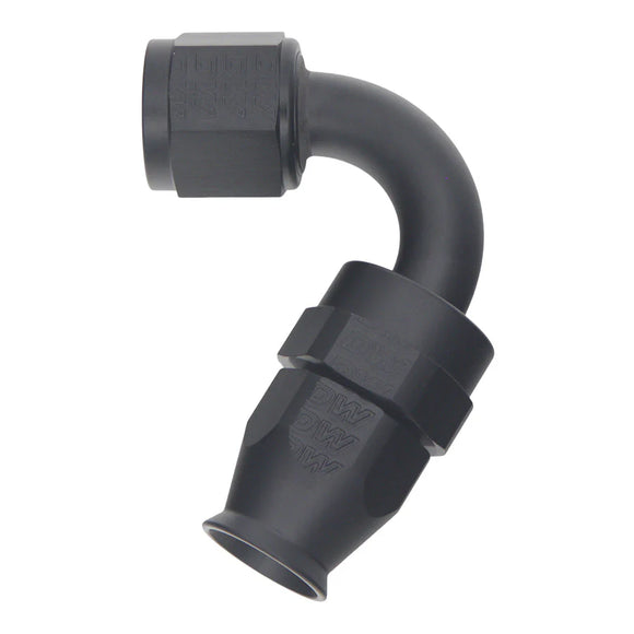 DeatschWerks 8 AN Female Flare Swivel 120-Degree Hose End PTFE - Anodized Matte Black