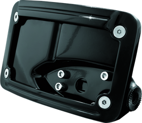Kuryakyn Curved Horizontal Mount Side License Plate Holder Gloss Black