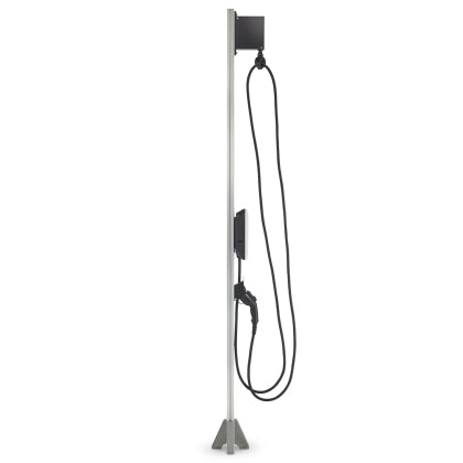 EvoCharge EVSE Single Port Pedestal w/Retractor