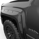 EGR 14+ Chev Silverado 6-8ft Bed Bolt-On Look Color Match Fender Flares - Set - Black-2