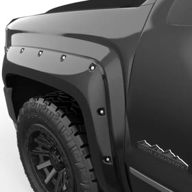 EGR 14+ Chev Silverado 6-8ft Bed Bolt-On Look Color Match Fender Flares - Set - Black - 0