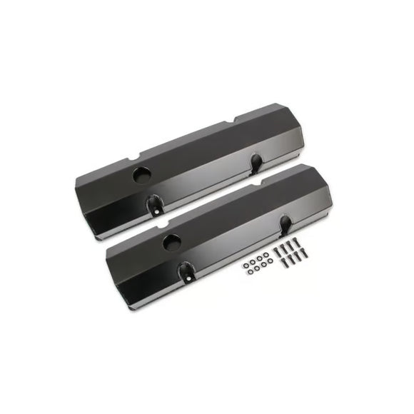 Mr. Gasket Fabricated Aluminum Valve Covers - Black Finish 1960-1986 Chevrolet 262-400 Gen I Small Block