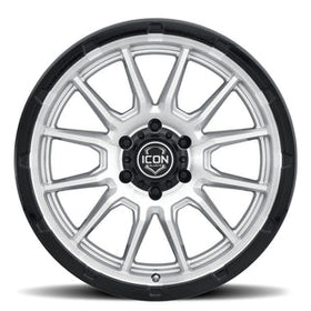 ICON Alloys Cajon 20x9 / 8x6.5 / 12mm / 5.5in BS Silver Machined Wheel w/ GB Lip