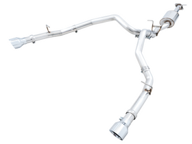 AWE 0FG Dual Rear Exit Catback Exhaust for 5th Gen RAM 1500 5.7L (with bumper cutouts) - Chrome Silver Tips