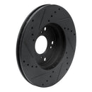 R1 06-15 Honda Civic Front Right Drilled & Slotted Black Brake Rotor-4