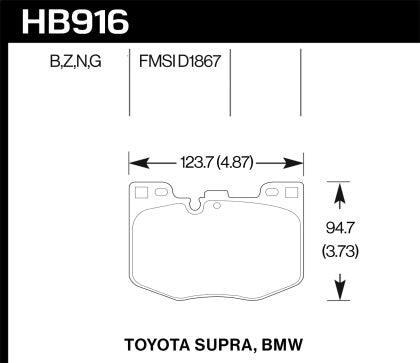 Hawk 2020 Toyota Supra / 19-20 BMW Z4 HPS 5.0 Front Brake Pads - 0
