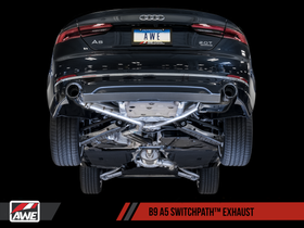 AWE SwitchPath™ Exhaust for B9 A5, Dual Outlet - Diamond Black Tips (includes DP and SwitchPath Remote)