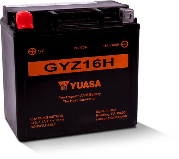 Yuasa GYZ16H High Performance Maintenance Free AGM 12 Volt Battery