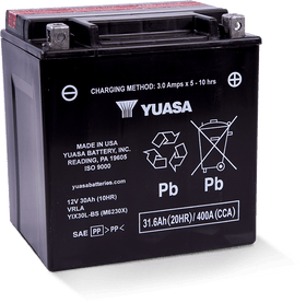 Yuasa YIX30L-BS High Performance Maintenance Free AGM 12 Volt Battery (Bottle Supplied)