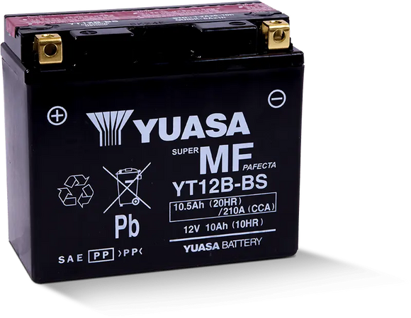 Yuasa YT12B-BS Maintenance Free 12 Volt AGM Battery (Bottle Supplied)