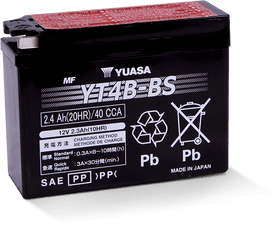 Yuasa YT4B-BS Maintenance Free AGM 12 Volt Battery (Bottle Supplied)