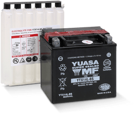 Yuasa YTX14L-BS Maintenance Free AGM 12 Volt Battery (Bottle Supplied)