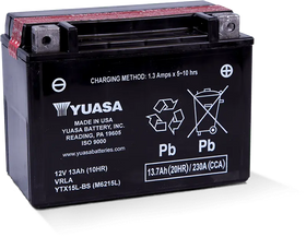 Yuasa YTX15L-BS Maintenance Free AGM 12 Volt Battery (Bottle Supplied)