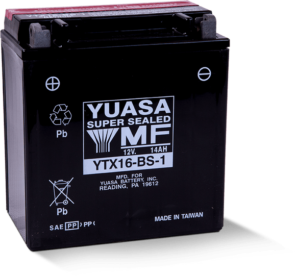 Yuasa YTX16-BS-1 Maintenance Free AGM 12 Volt Battery (Bottle Supplied)