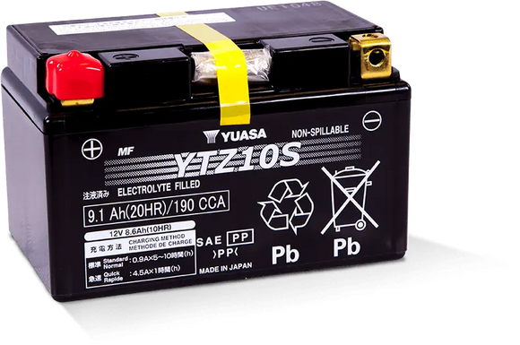 Yuasa YTZ10S Maintenance Free AGM 12 Volt Battery